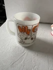 Vtg 1958 Snoopy Fire King Coffee Mug Milk Glass Schulz Sweet Dreams Treat Mug