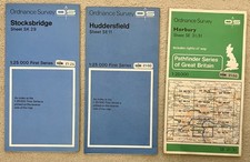 3 Old ORDNANCE SURVEY 1 : 25,000 Detailed Maps Of South & West Yorkshire