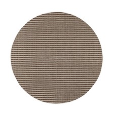 8'x8' Chocolate Brown Hand Loomed Stripes Design Natural Wool Round Oriental Rug