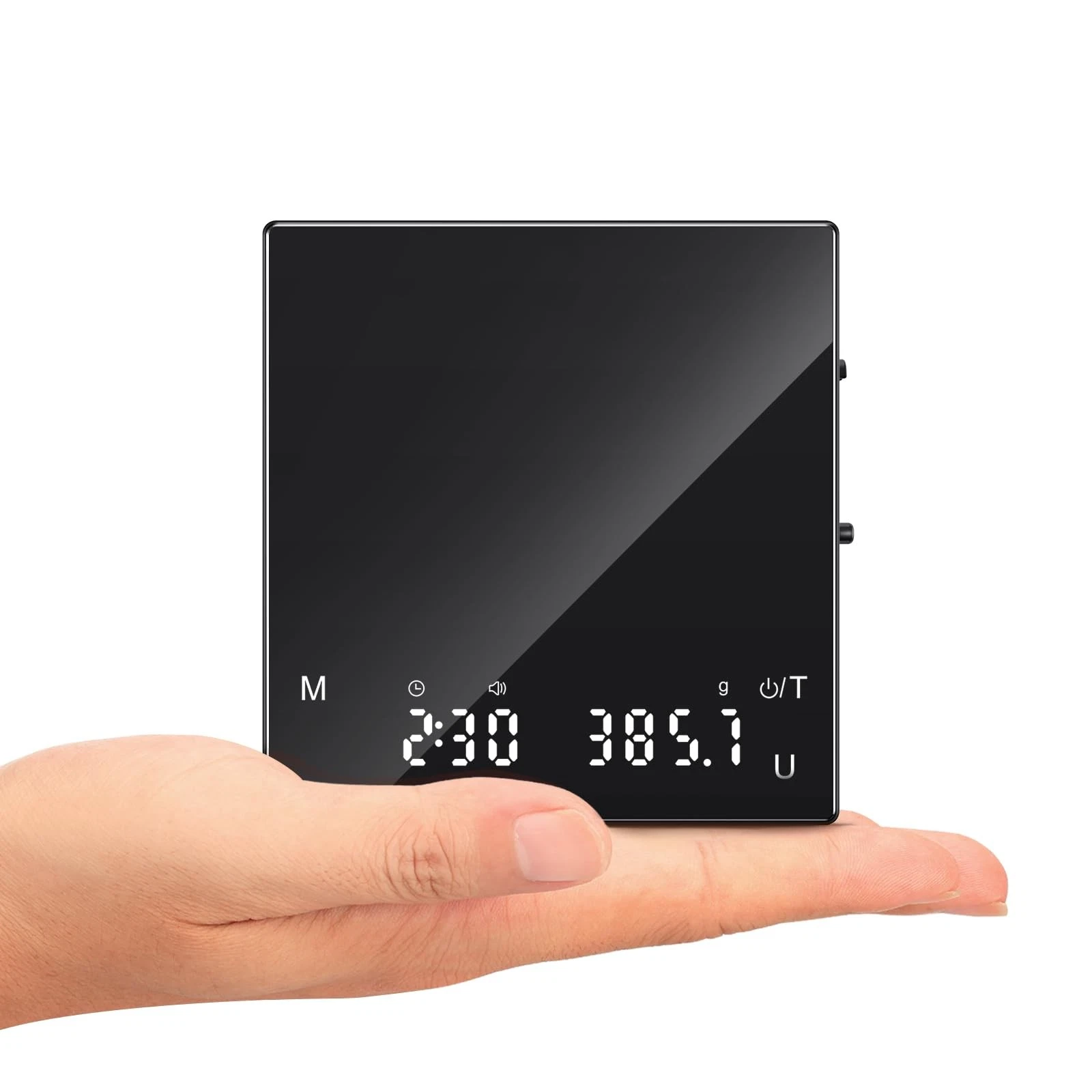 Rechargeable Coffee Scale with Timer, Mini Espresso Scale 2kg/0.1g High Preci...