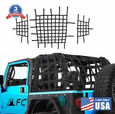 3 X Cargo Roof Restraint System Mesh Net Cover Kit Fit Jeep Wrangler Tj 1997-06