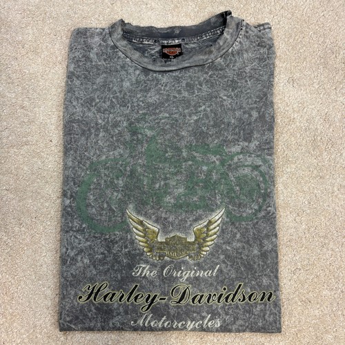 Harley Davidson of El Cajon CA Acid Washed Distressed Graphic T-Shirt Size 2XL - Afbeelding 1 van 8