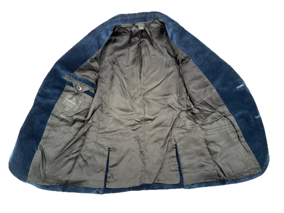 Куртка блейзер J Crew для мальчиков бархатная Ludlow синяя 6 на двух пуговицах с подкладкой Crewcuts 32761 - Изображение 4 из 4