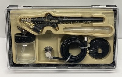 Airbrush City Kit Single Action Model 1402 Vtg Hobby Set Tool w/Case & Bottle