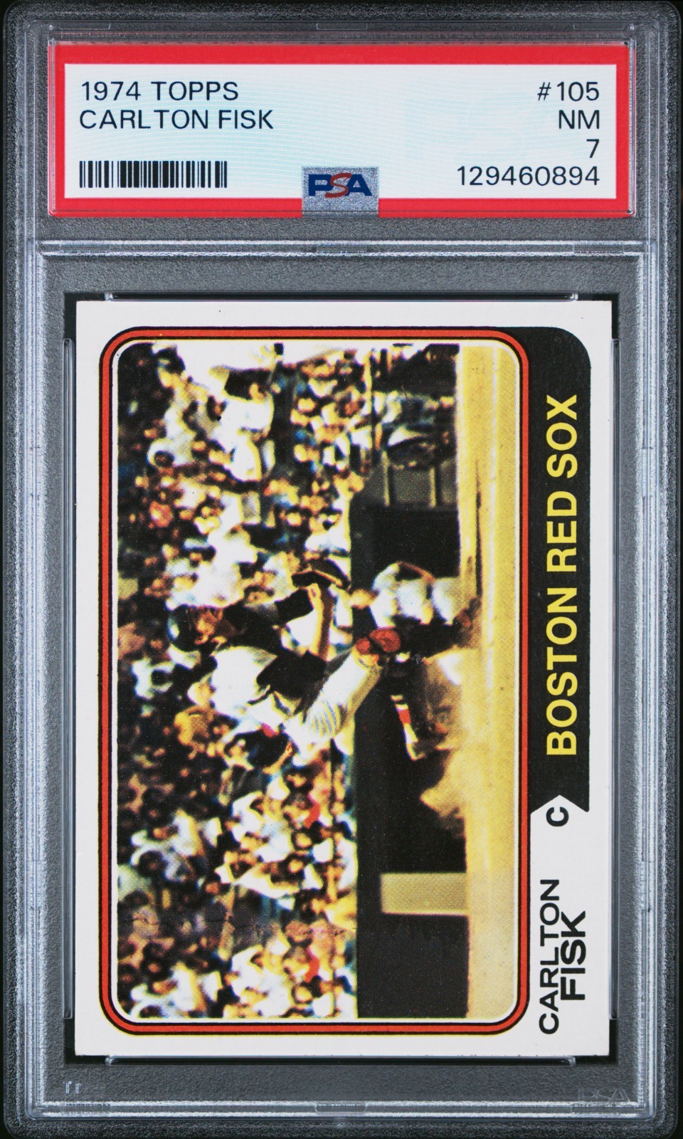 1974 Topps #105 Carlton Fisk PSA 7 nm Red Sox