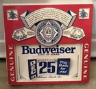 VTG Dec 25 1991 Budweiser Beer Born Age 21 Calender Sign Plastic 17.75”x16.75”