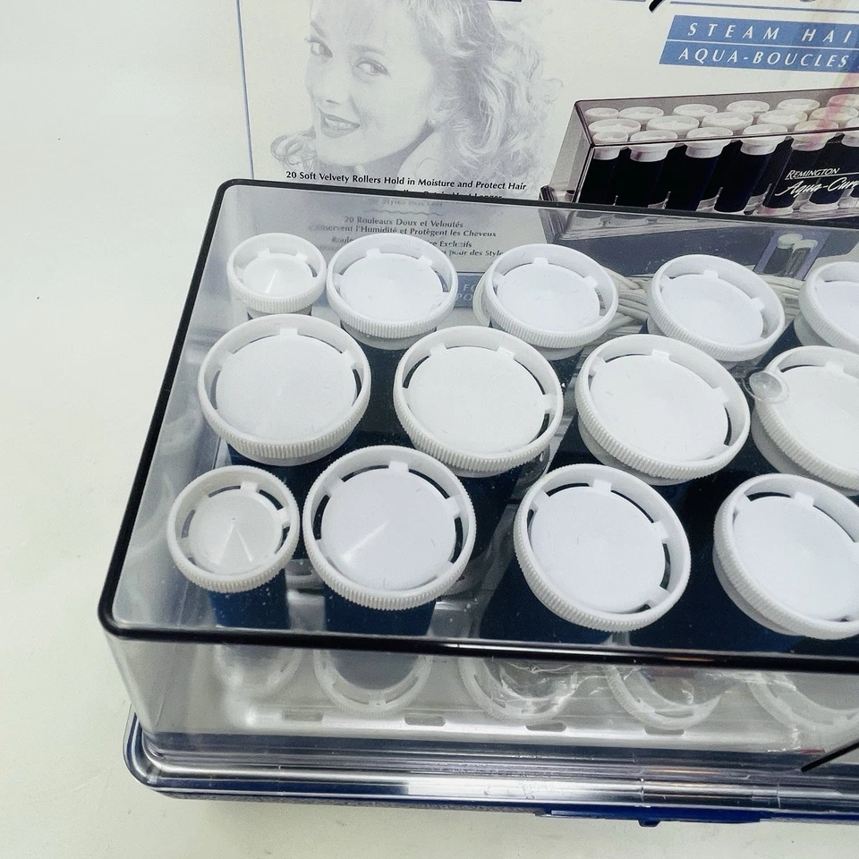 Vintage Remington Aqua Curl Hot Steam Roller Set of 20 Blue Velvet Clips K- 40 - Image 4 of 4