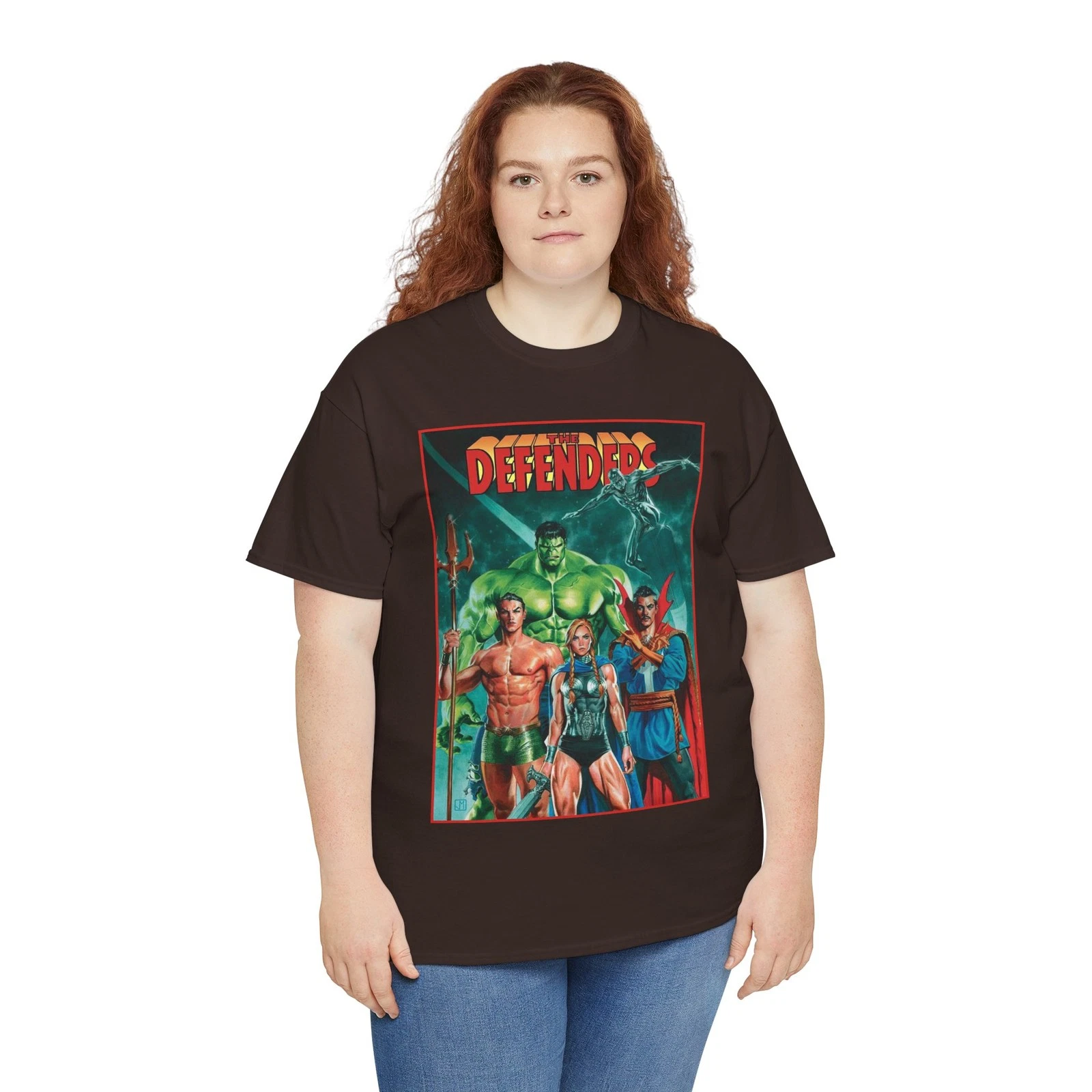 Defenders T-Shirt - Dr Strange, Valkyrie, Hulk, Namor, Silver Surfer - Marvel