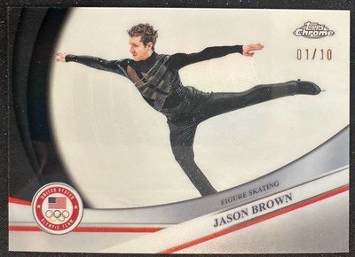 JASON BROWN 2026 TOPPS CHROME US WINTER OLYMPICS BLACK SSP #01/10 #117