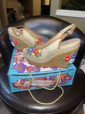 Poetic Licence Petal Pusher wedge sandals  Size 10.5  5" heels  New with box