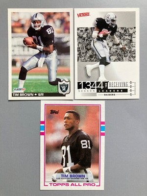 TIM BROWN Lot, 3 cards, Hall of Famer, Ex/Near Mint!!, No Shipping Cost!!