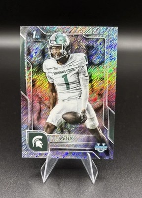 OMARI KELLY 2025 Bowman University Chrome 1st Bowman Shimmer Refractor No. 38!