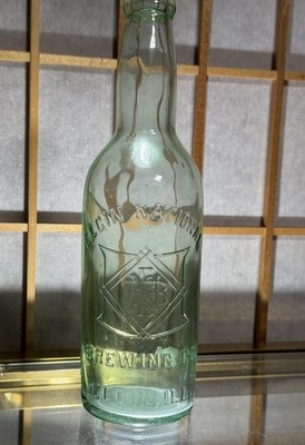 NICE AQUA BEER ELGIN NATIONAL BREWING CO. ELGIN,IL W/MONOGRAM 1910'S ERA L@@K