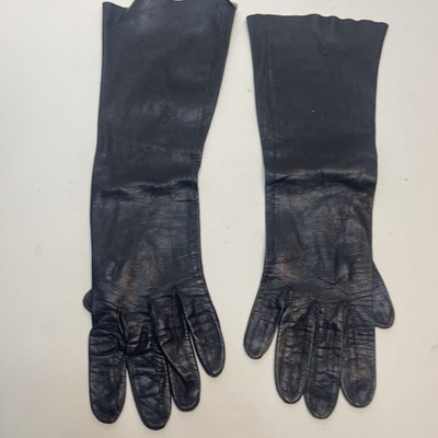 Vintage Joseph Hornee Co. Black Leather Gloves-Made in France Size 7?