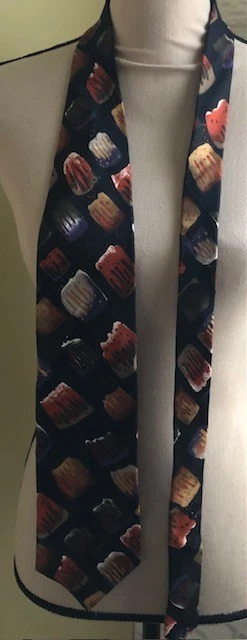 Corbata para hombre Carlo Palazzi 100 % seda geométrica negra, multicolor ~ usada en excelente estado~ Foto 2 de 3