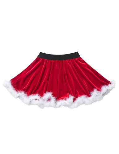 Girls Christmas Skirt Santa Claus Cosplay Costume Dance Tutu Skirts with Belt - Picture 11 of 29