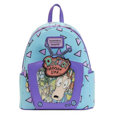 Loungefly Rocko\'s Modern Life Lenticular TV Faux Leather Mini Backpack Park Fit Sanrio Exclusive Hello Kitty Vintage TV Lenticular Mini  main image 4