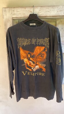 CRADLE OF FILTH Vintage 1998 VEMPIRE BLOOD IS THE LIFE Shirt Longsleeve RaRe !!