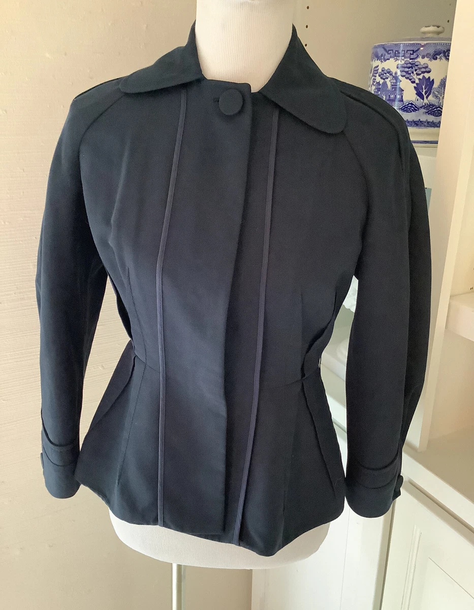 Stella McCartney Jacket, Size 40 Blazer, Blue, Peplum, Cotton Gaberdine, Button