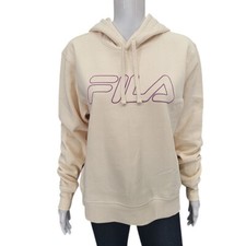 Fila Ladies Hoodie Medium Size Sand Long Sleeves Trendy Everyday Pullover Top