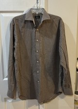 Neiman Marcus Men’s Sz L Long Sleeve Button Up Shirt Checkered