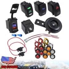 ATV UTV SXS Golf Cart Universal LED Turn Signal Light Kit Horn Flasher Relay PNP