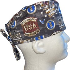 US Air Force Military Respect Scrub Hat Chemo Cap