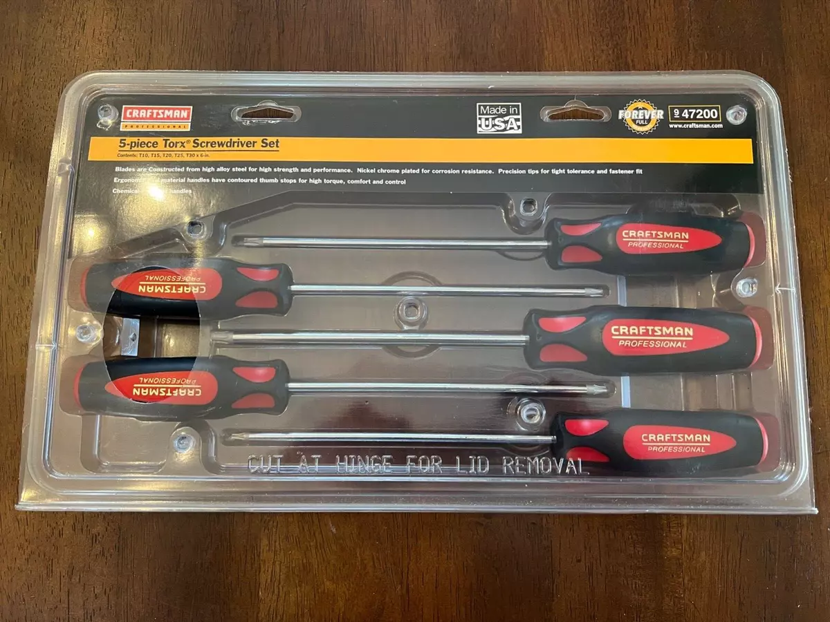 Craftsman Professional 5pc Torx Screwdriver Set 947200 NEW eBay