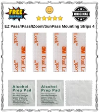 EZ Pass Ipass Toll Tag Mount Kit 4pcs Dual Lock Adhesive Tape Strips Set