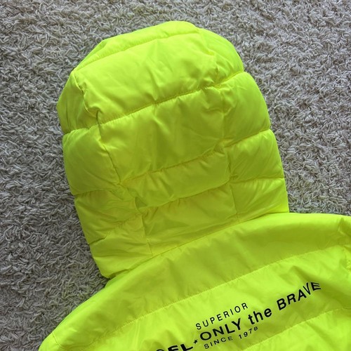 Diesel Men M Down Vest Yellow Fluorescent Polyester Luxury Stylish Casual Used - Picture 4 of 20