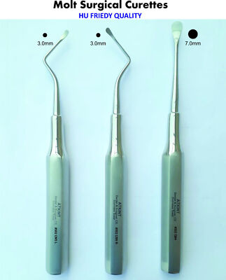 Dental Molt SE Küretten Elevator CM4 7mm, CM5L, CM6R 3mm Hu Friedy Beste...