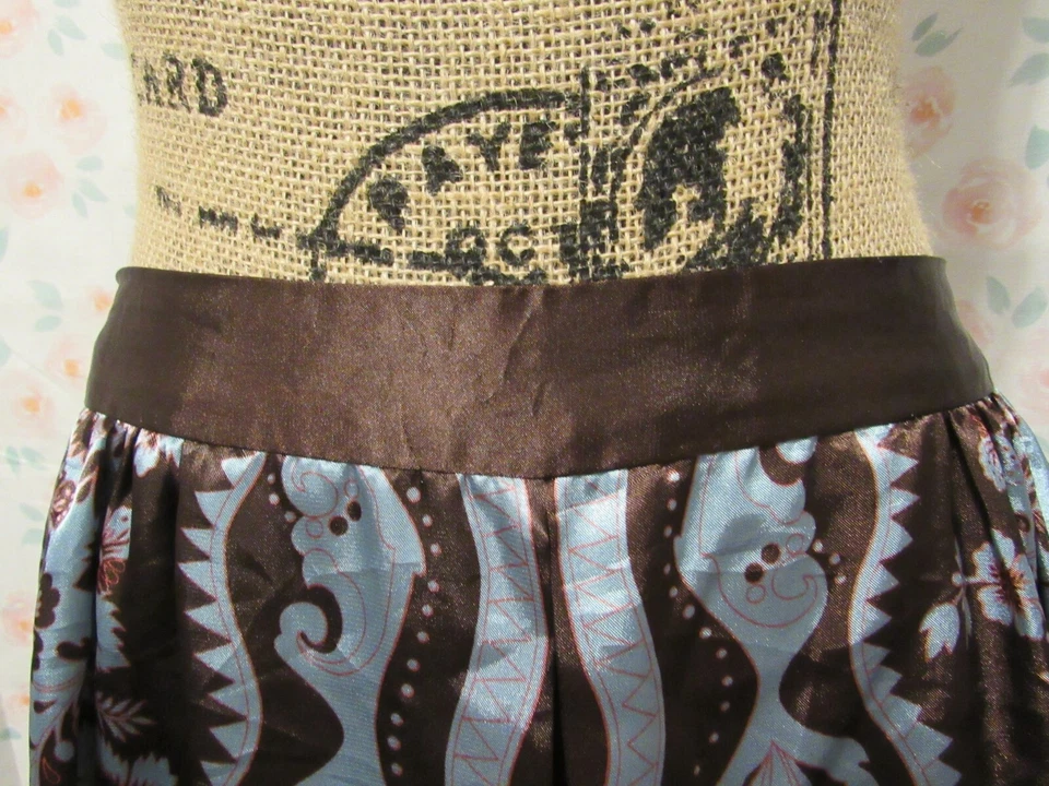APOSTROPHE, Falda de Carrera Mujer Marrón/Azul Poli Floral Sedosa Media Pantorrilla, Talla 8 Foto 3 de 4