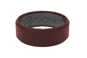 Groove Life Edge Crimson Grey Mens Silicone Wedding Ring Band Ebay