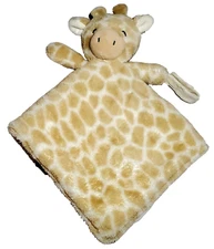 Carter's Giraffe Lovey Security Blanket Pacifier Holder Tan White Plush Soft