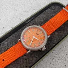 Shinola The Runwell Field  MILITARY Watch 41mm ORANGE Dial