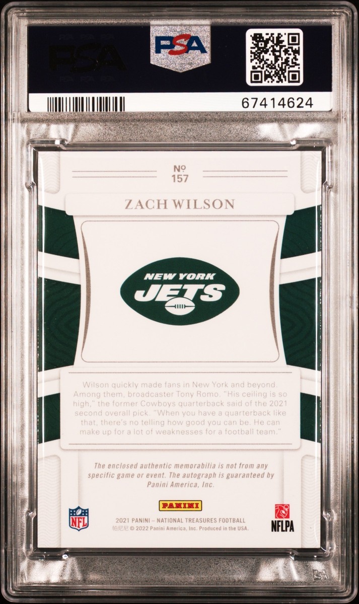 2021 Panini National Treasures #157 Zach Wilson Rookie Patch Auto