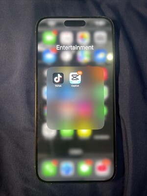 TikTok/CapCut Installed, Used/Unlocked iPhone 15 ProMax, Natural Titanium, 256gb
