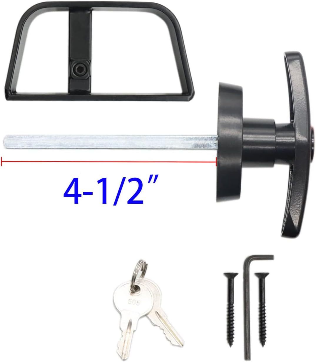 Shed Door Latch THandle Lock Kit with 2 Keys, Shed Door Lock, Storage