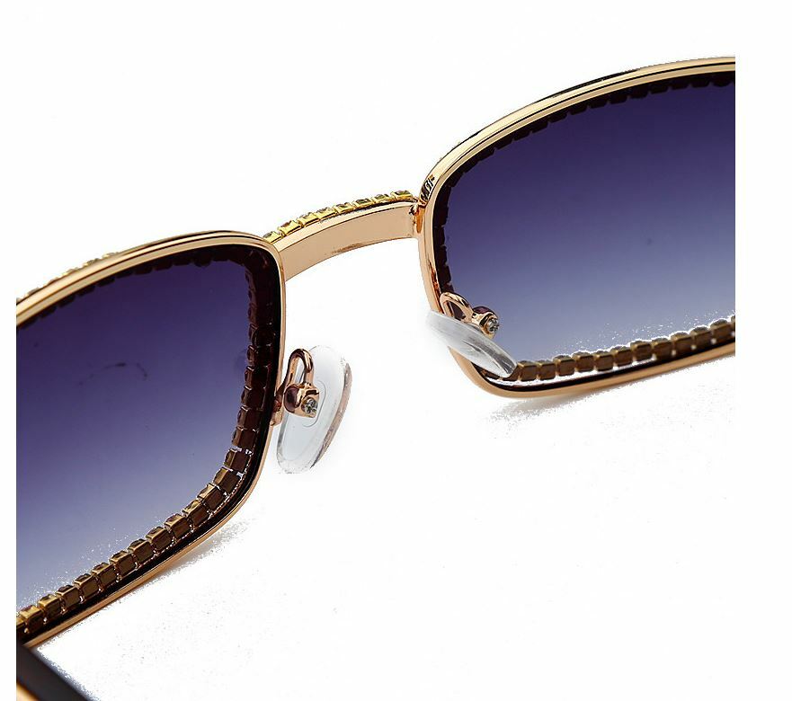 Fashion Mens Women Hip Hop Sunglasses Quavo Migos Luxury Gold Rimless Sunglasses - Foto 3