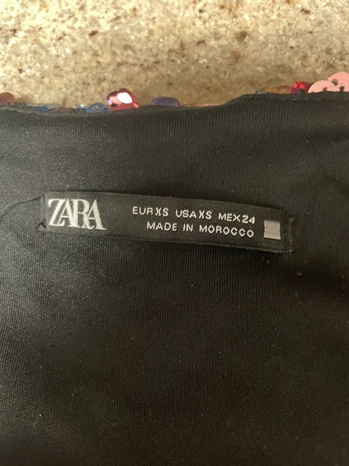 ZARA PINK SHORT SEQUIN DRESS Size XS eBay