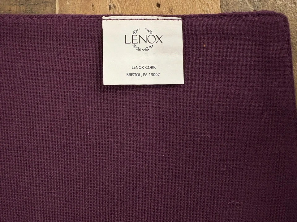 Lot Of 4 Lenox Purple & Gold FALL LEAVES Placemats: Thanksgiving • Machine Wash - Image 2 of 4