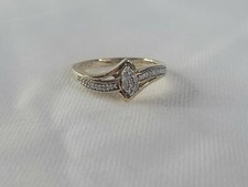 10K Yellow Gold Plated Sterling Silver 0.25 CTTW Diamond Ring Size 7 MSRP 1000