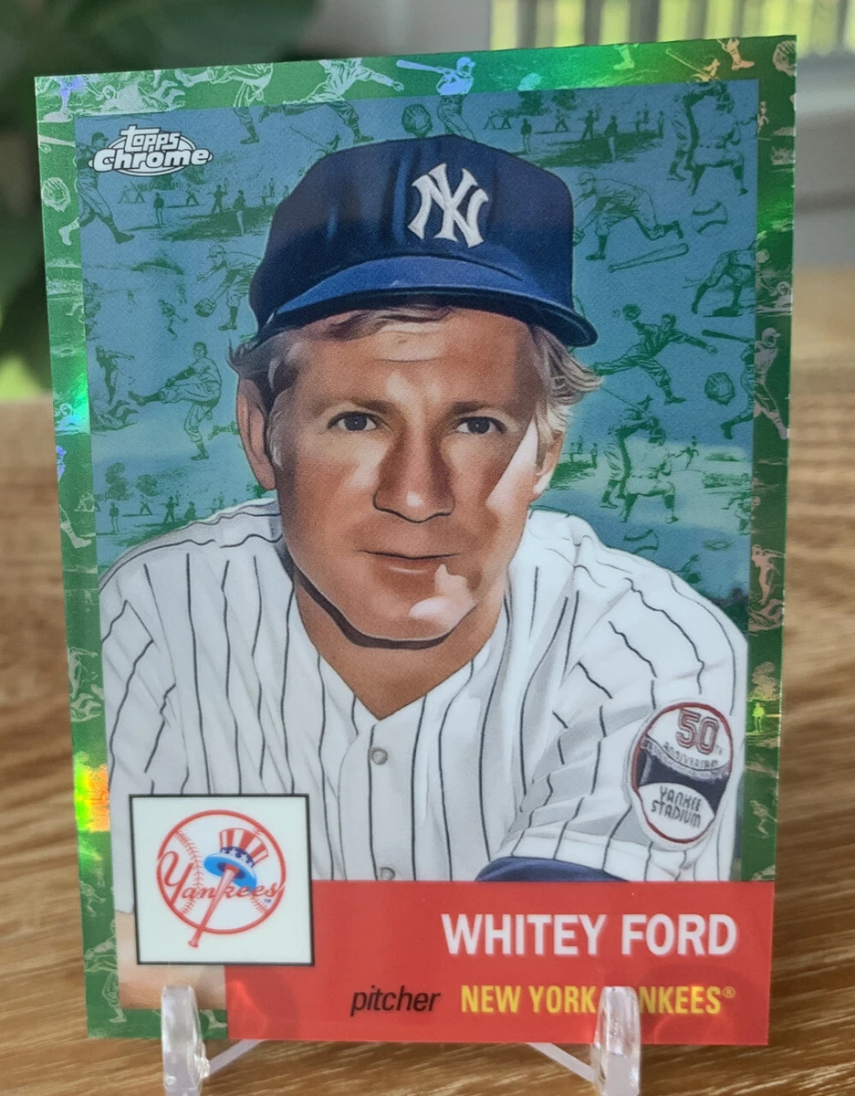 WHITEY FORD 2022 Topps Chrome Platinum Green Toile Refractor SP /99 YANKEES  HOF | eBay