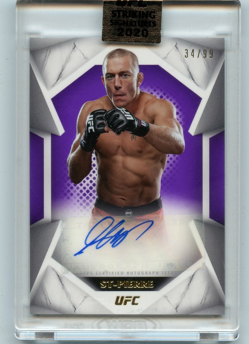 2020 Topps UFC Striking Signatures GEORGES ST-PIERRE Auto Purple