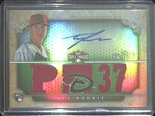 2013 Topps Triple Threads Relic Rookie Autograph #108 Tyler Skaggs No 42 of 50