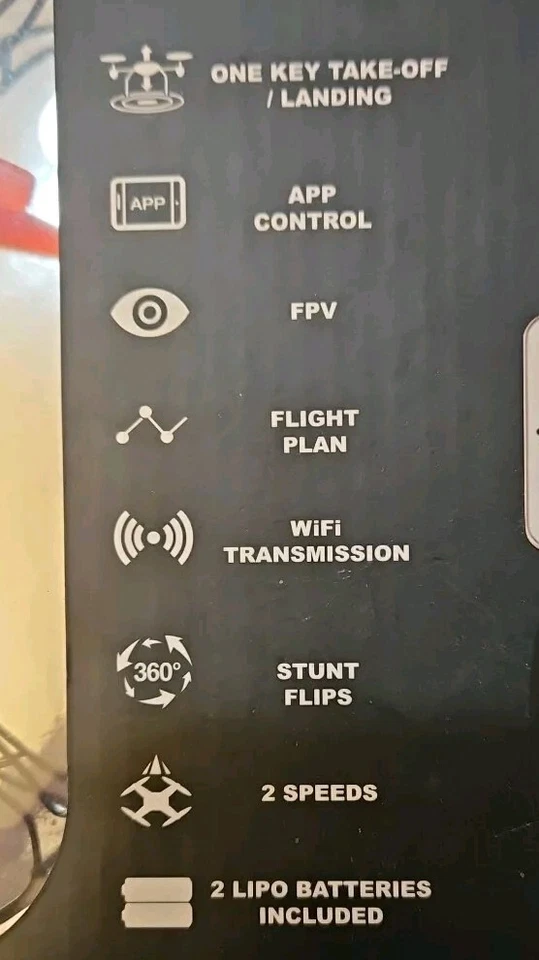 SKY PHANTOM FPV 4 CH REMOTE CONTROL DRONE (RED / AGES 14+)NIB - Image 4 of 4