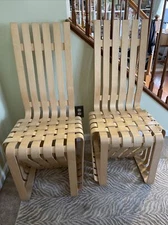 Two Vintage High Sticking chairs by Frank O. Gehry for Knoll inc @ $2,000 Each