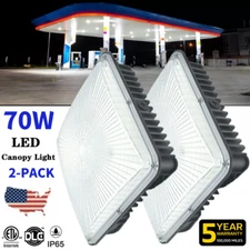 70W LED Canopy Light，2Pack，Waterproof IP65 Outdoor Led Gas Station Square Lights