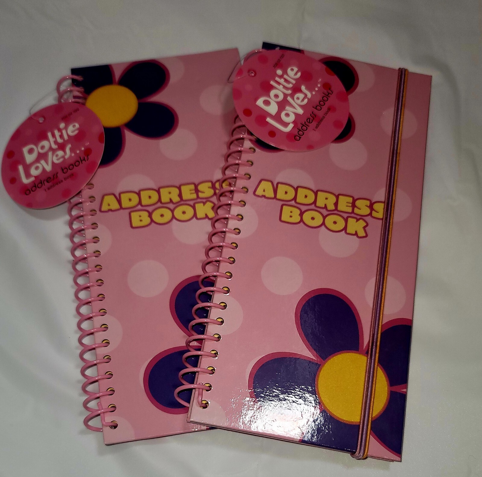 Brand New 2 Dottie Loves.. Address Book Sprial Bound With Elastic Band Closure,