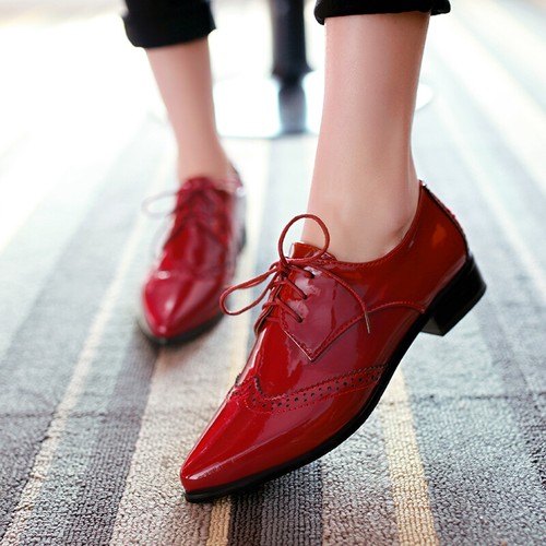 Retro Womens Oxfords Patent Leather 